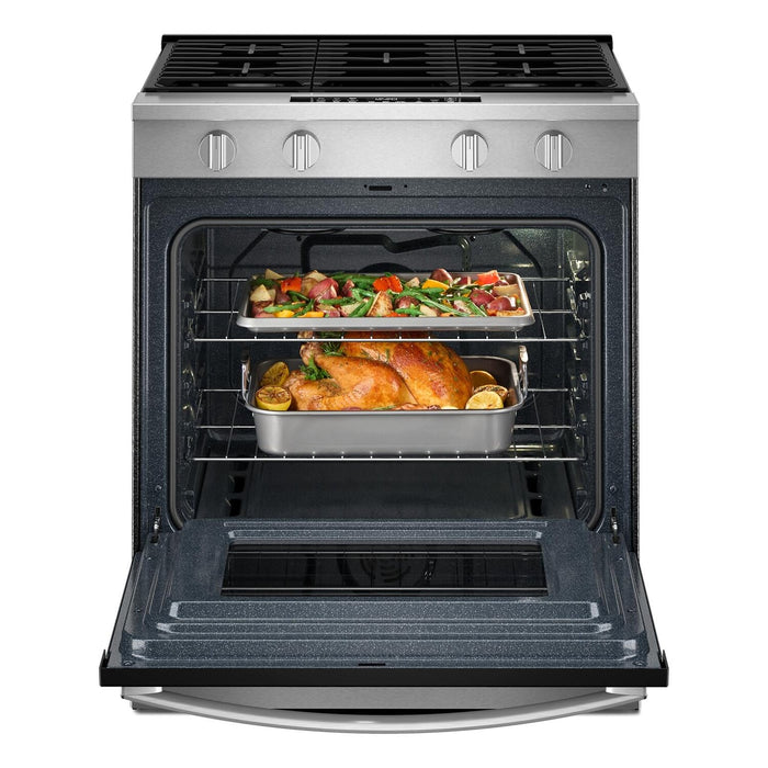 Whirlpool 30\" 5.0 Cu. Ft. Smart Gas Range with Air Cooking - FingerPrint Resistant Stainless Steel- WSGS4530TZ