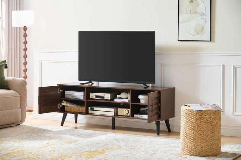 Archer 55\" Modern TV Stand with Storage for TVs up to 58\"- Dark Walnut