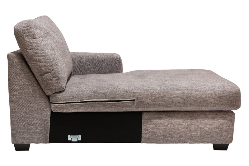 Made in Canada Luxe 3-Piece Right-Facing Fabric Sectional with Removable Cushions - Zaftig Dove Grey