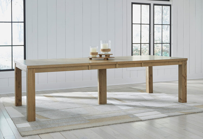 Logan Dining Table with 72-108\"W Extension - Natural Oak
