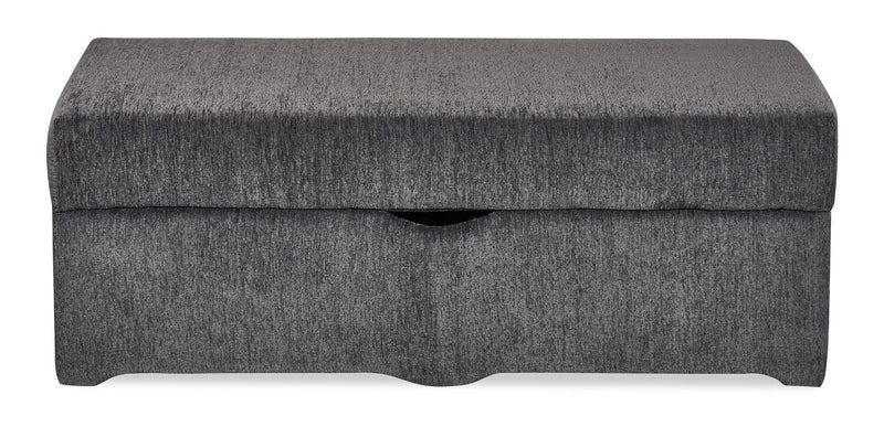 Made in Canada Morgan 48\" Chenille Fabric Storage Ottoman - Grey