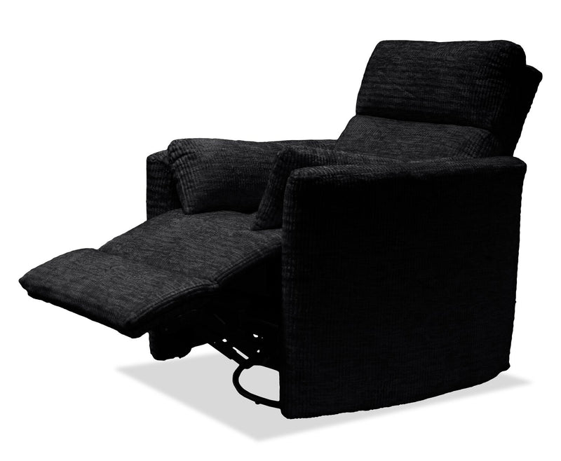 Remi 38\" Fabric Swivel Glider Reclining Chair – Charcoal