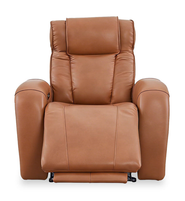 Shaquille O’Neal Home Titan 42\" Genuine Leather Power Reclining Chair with Shaq-o-pedic Comfort – Earth 