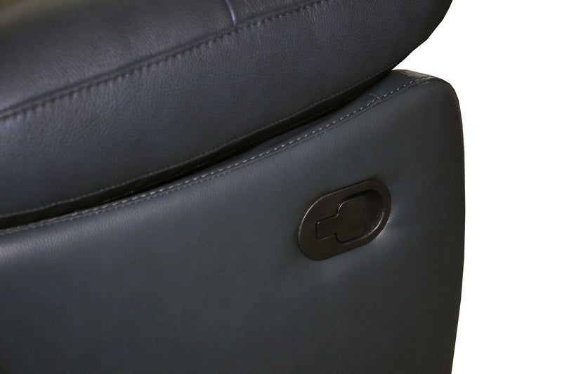 Corbin 40.16\" Top-Grain Genuine Leather Reclining Chair - Blue