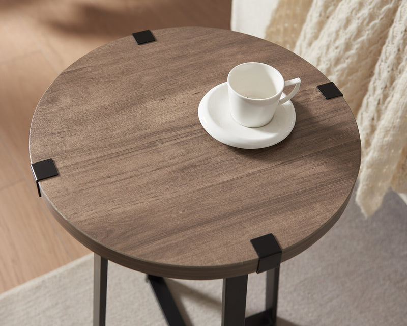 Pauly 15\" Chairside Table with Wood-Look Tabletop - Hazelnut