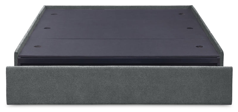 Amos Charcoal Upholstered Storage Bed Base - King
