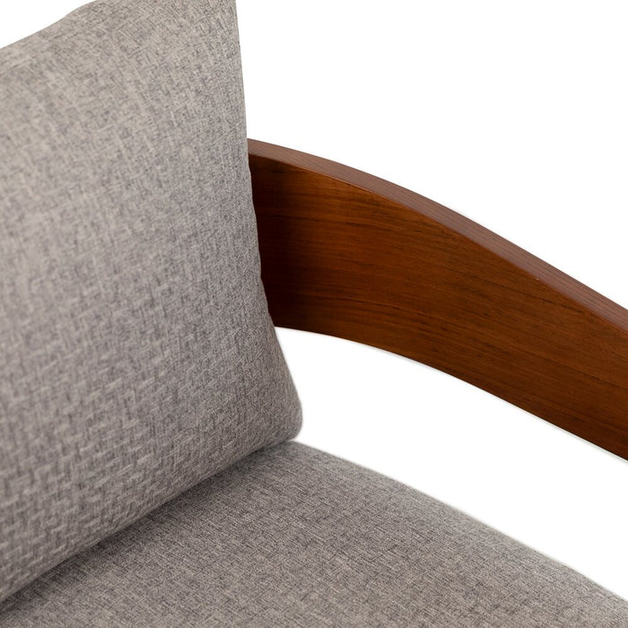 Amor 28.54\" Fabric Accent Chair with Wood Arms and Legs - Grey