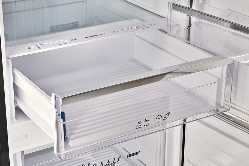 Unique Classic Retro 28\" 17 Cu Ft. Bottom Mount Refrigerator - Matte Black - UNQ-455L MB AC