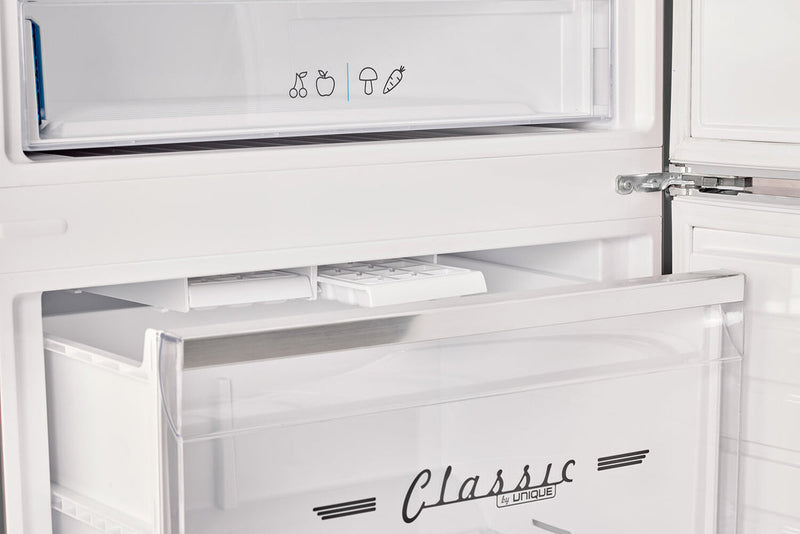 Unique Classic Retro 28\" 17 Cu Ft. Bottom Mount Refrigerator - Matte Black - UNQ-455L MB AC