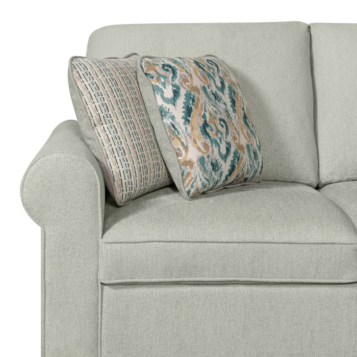 Scott Living Haven 3-Piece Chenille Fabric Sleeper Sectional - Seafoam Blue