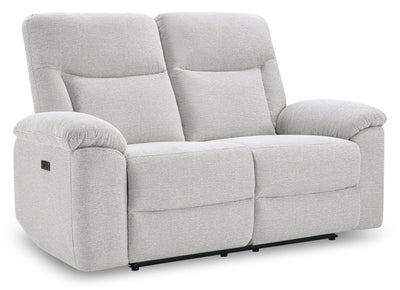 Spencer 65.6" Chenille Fabric Power Reclining Loveseat - Grey | Causeuse à inclinaison électrique Spencer de 65,6 po en tissu de chenille - grise