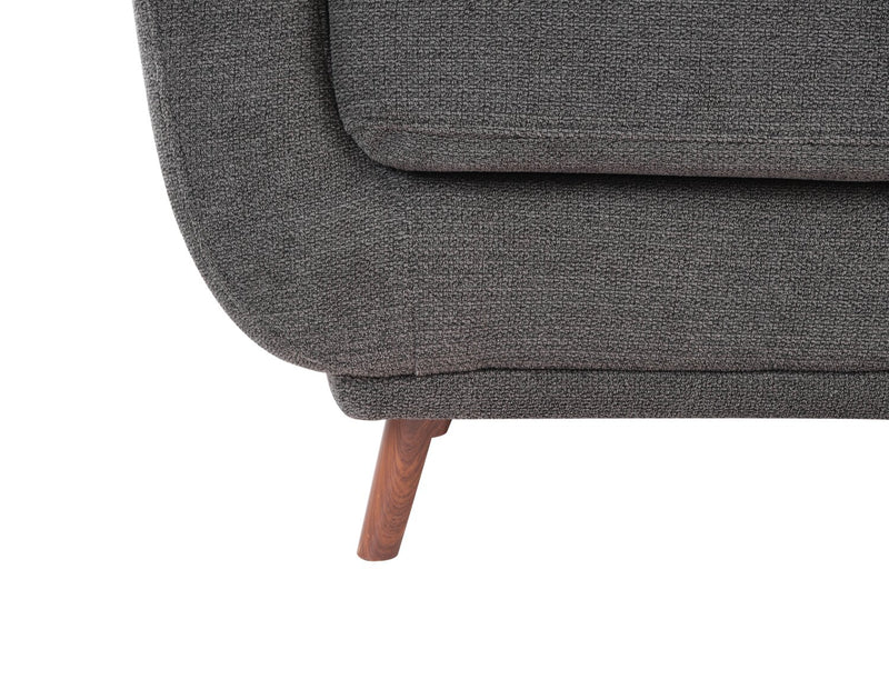 Cosmo 34\" Fabric Chair with Tufted Back Cushion - Charcoal
