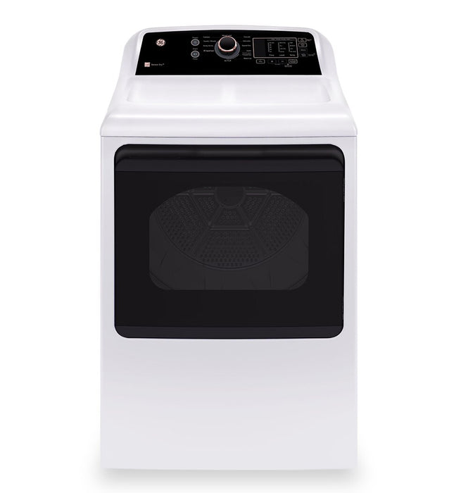 GE 5.3 Cu. Ft. Top Load Washer and 7.4 Cu. Ft. Electric Dryer - White and Rose Gold 