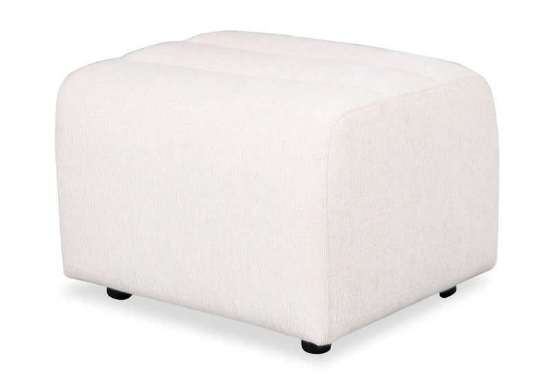 Cove 27\" Chenille Fabric Ottoman – Taupe 