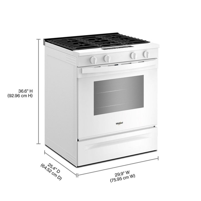 Whirlpool 30\" 5.0 Cu. Ft. Smart Gas Range with Air Cooking - White - WSGS4530TZ