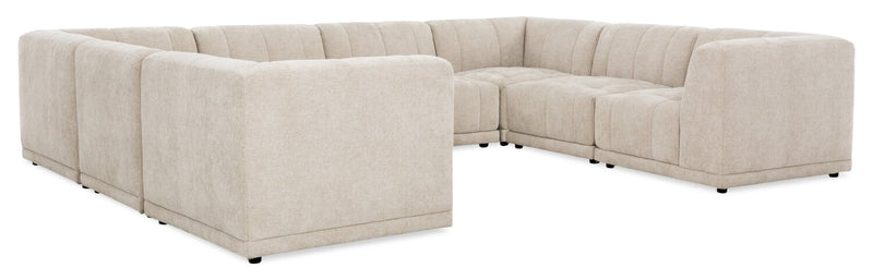 Kort & Co. Oaklyn Modular 8-Piece Fabric Sectional with Tufted Seat Cushions - Beige