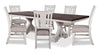 Willow 7pc Dining Set with Table & 6 Chairs, 84-106\"W Extension - Rustic White & Brown