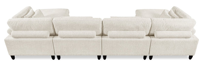 Lounge 6-Piece Chenille Modular Sectional – Beige 