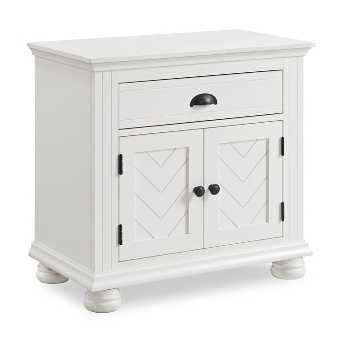 Ella 6pc Bedroom Set with Panel Bed, Dresser, Mirror & Nightstand, White - Twin Size