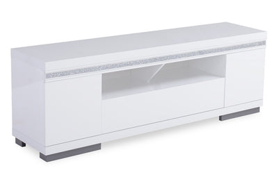 Garbo 63" Modern TV Stand with Storage and Cable Management for TVs up to 70"- White|Meuble pour téléviseur moderne Garbo de 63 po avec rangement et système de gestion des câbles pour téléviseurs jusqu’à 70 po - blanc