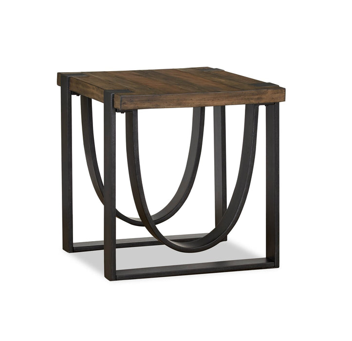 Brewer 26” Industrial Solid Wood End Table - Rustic Honey