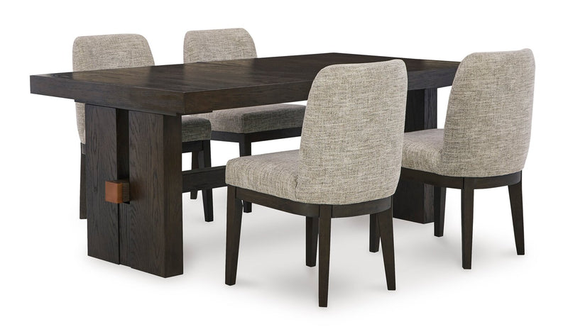 Metro Dining Chair with Polyester Fabric - Beige & Brown