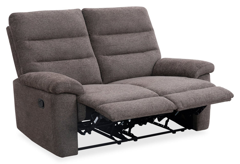 Jasper 59\" Chenille Fabric Reclining Loveseat - Brown