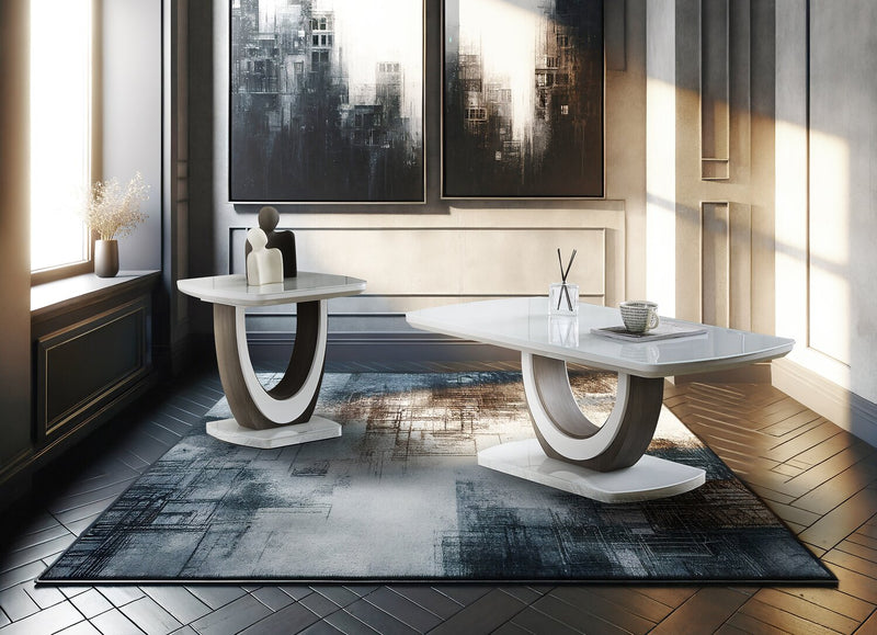 Brimley 21.75\" Modern End Table - White and Grey