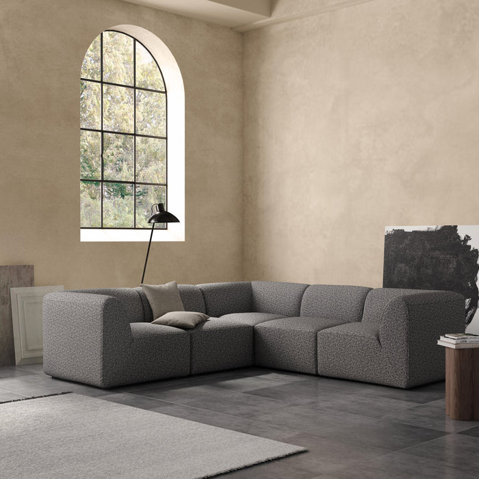 Natalia 5-Piece Fabric Sectional - Grey