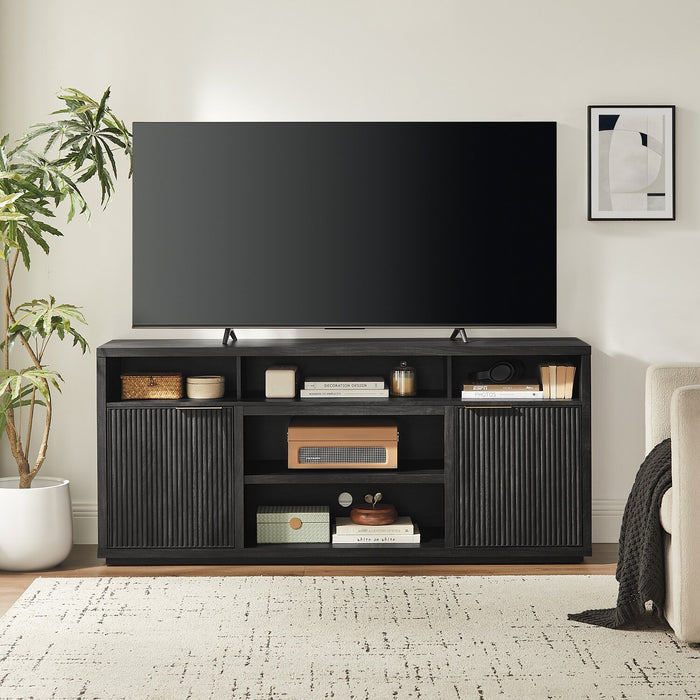 Brenner 64\" TV Stand with Storage and Cable Management for TVs up to 60\" - Charcoal