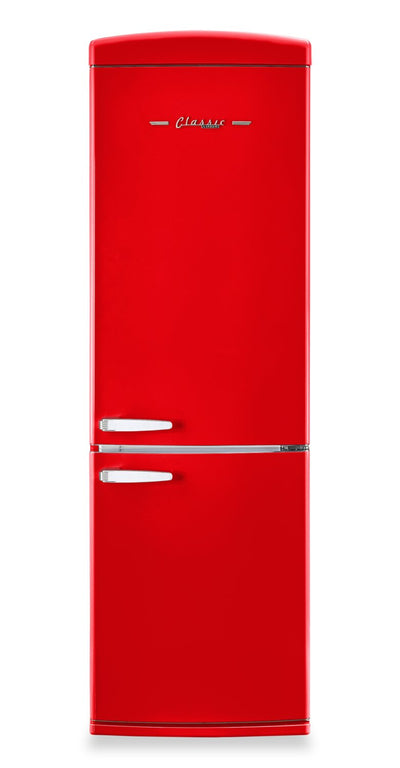 Classic Retro by Unique 24" 12 Cu. Ft. Bottom-Freezer Refrigerator - Candy Apple Red - UGP-340L AC R | Réfrigérateur Classic Rétro par Unique de 24 po et de 12 pi3 à congélateur inférieur - pomme rouge bonbon - UGP-340L AC R | UGP340LR