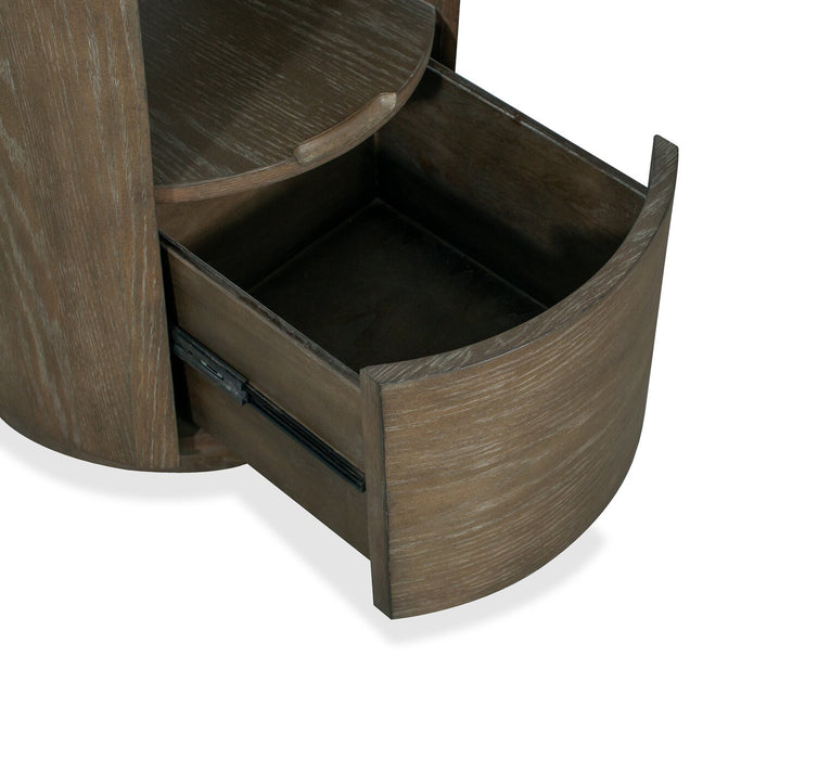 Eldon 22” Modern Round Solid Wood End Table with Storage - Porpoise