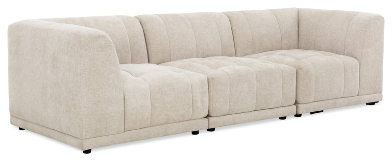 Oaklyn Modular 109\" Fabric Sofa with Tufted Seat Cushions - Beige