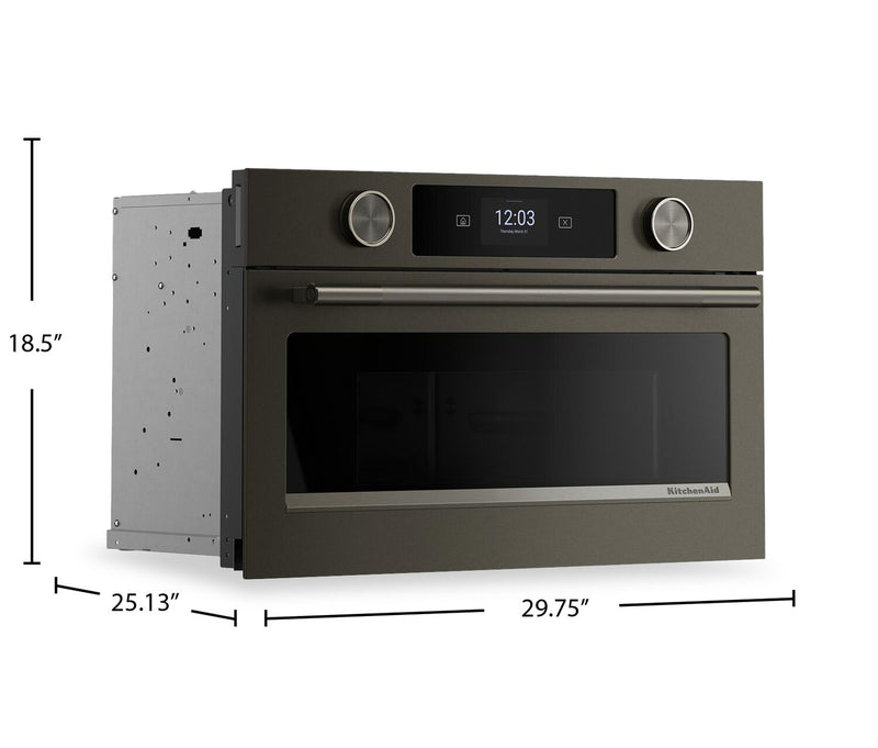 Kitchenaid® 30\" Built-In Microwave Oven with Air Fry – Black Ore - KMBS730SBE
