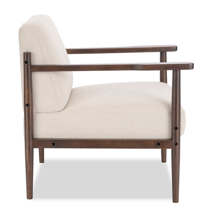 Maci 28.9\" Linen-Look Accent Chair with Wood Legs – Taupe