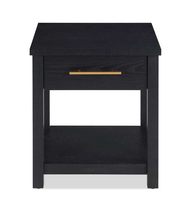 Dalton 20\" End Table with Drawer – Black 