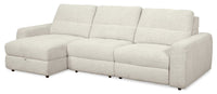 Scott Living Elevate Modular 3-Piece Left-Facing Chenille Fabric Power Sliding Sectional - Beige 