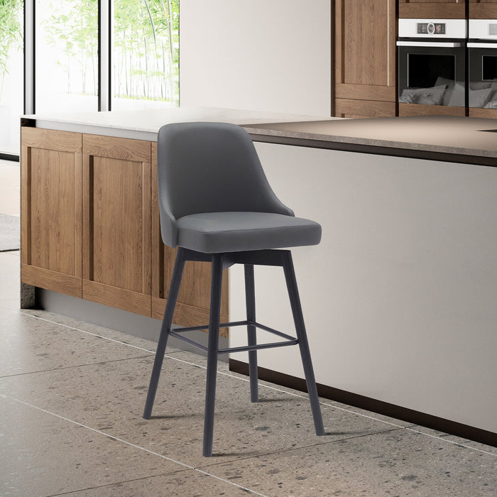 Nash Counter-Height Swivel Bar Stool - Dark Grey