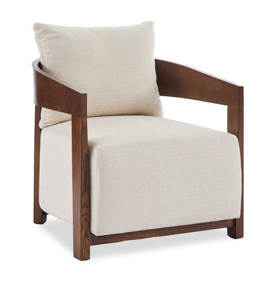 Amor 28.54" Fabric Accent Chair with Wood Arms and Legs - Taupe | Fauteuil d’appoint Amor 28,54 po en tissu avec accoudoirs et pattes en bois - taupe