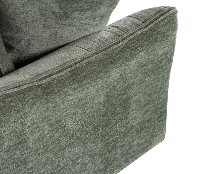 Reflect 3-Piece Chenille Fabric Sectional with Reversible Back Cushions - Green