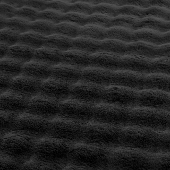 Faux Fur Bubble Dark Grey Area Rug with Memory Foam Backing - 7' x 10'