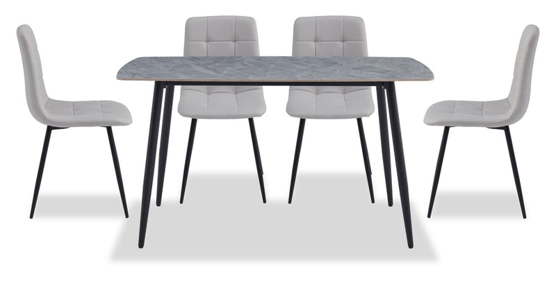 Arlo 5-Piece Dining Set - Grey