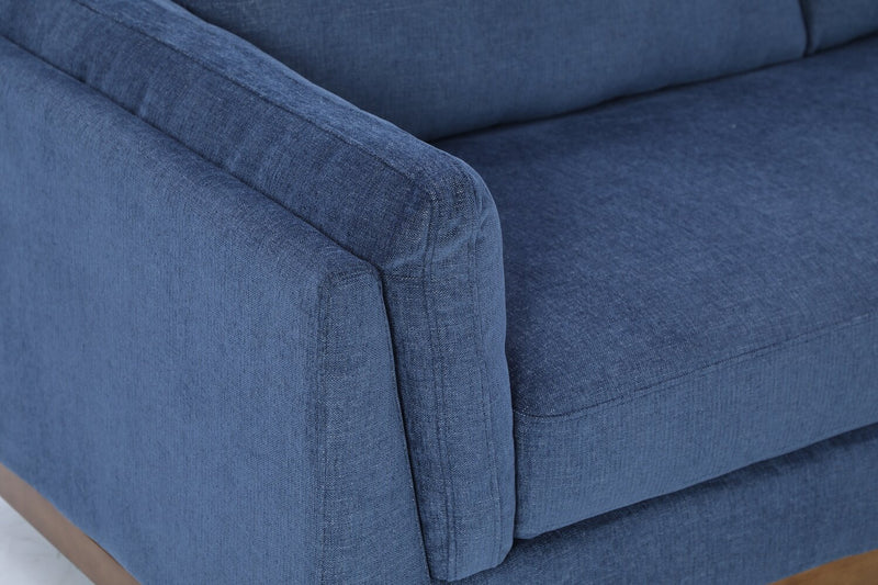 Zara 2-Piece Right-Facing Fabric Sectional with Chaise and Wood Legs - Navy
