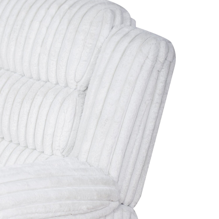 Bryson 38.5\" Faux Fur Fabric Reclining Chair - Mist Grey