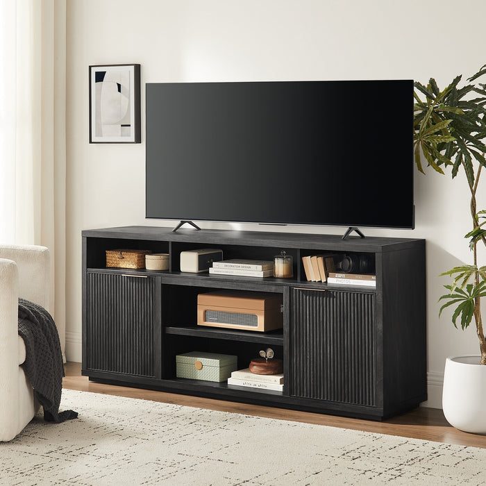 Brenner 64\" TV Stand with Storage and Cable Management for TVs up to 60\" - Charcoal