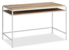 Truman 49” Modern Office Desk with Shelf - Natural and White