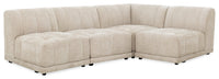 Oaklyn Modular 4-Piece Fabric Sectional with Tufted Seat Cushions - Beige 