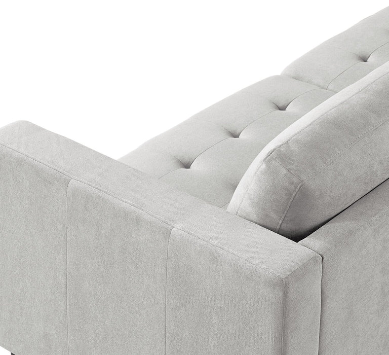 Metro 2-Piece Left-Facing Fabric Sectional with Chaise and Tufted Seat Cushions - Neutral