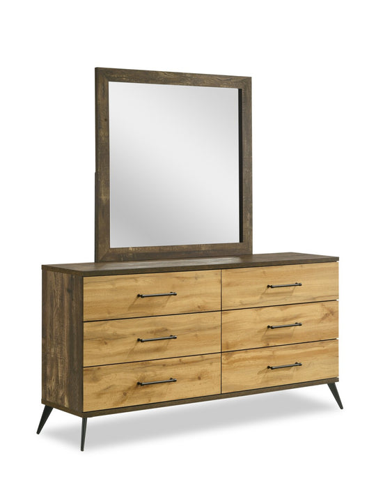 Silas Bedroom 6-Drawer Dresser, 64\"W x 33.4\"H - Rustic Brown