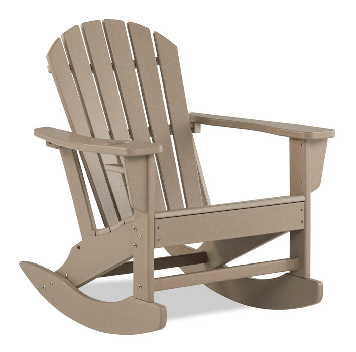 Bask Outdoor Patio Rocking Chair - High Density Plastic, UV & Weather Resistant - Taupe